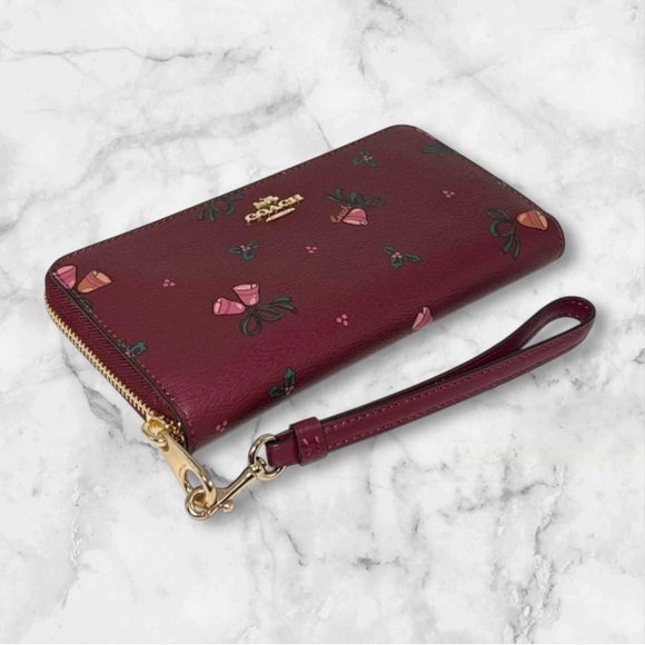 Coach. Holiday Bells Long Zip Around Wallet NWT $298 Retail Limited Edition - Picture 6 of 12